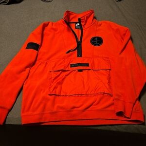 Mens Nike Orange Half Zip Fleece Sweater sz M